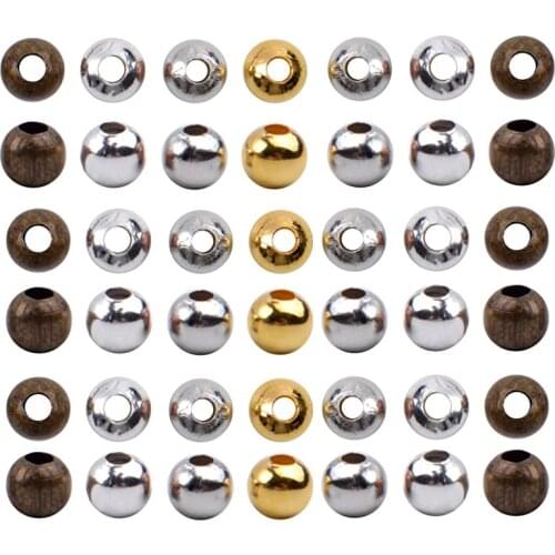 1pack Loose Beads Jewelry Accessories 3mm/4mm/6mm Round Iron Metal Beads Slider Spacer Beads Making For Handicrafts