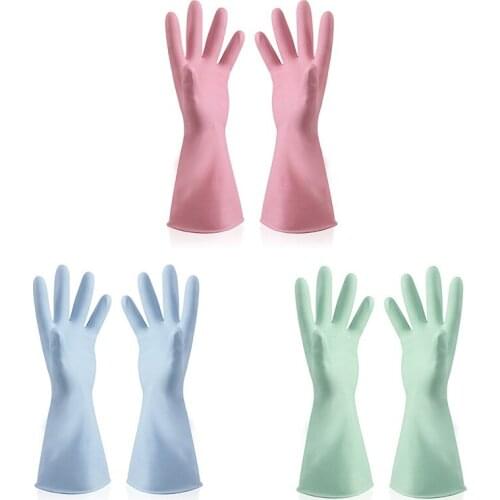 Kitchen Dishwashing Gloves Kitchen Rubber Latex durability Easy To Clean High Temperature Resistant Anti-slip Gloves
