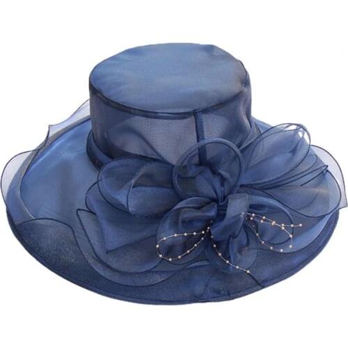 Hot Sales Hat Foldable Floral Design Net Yarn Ladies Exquisite Sun Protection Hat for Travel