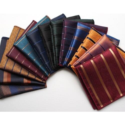 Linbaiway Vintage Pocket Square Handkerchief for Mens Polyester Small Handkerchief UnisexStriped Pocket Towel Neck Scarf Hanky