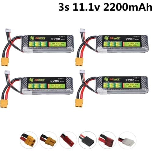 Lipo Battery 3S 11.1v 2200mAh 30C Battery XT60/T/jst for RC Helicopter Car Boat Quadcopter Remote Control Toys Accessories