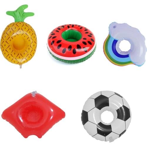 Inflatable Floating Drink Football Coaster Circle Swimming Pool Water Holder Childrens Toy Summer Party Mattress Accessories
