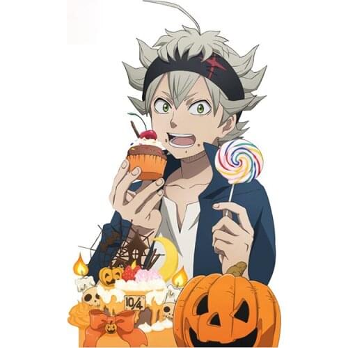 Personality Black Clover Asta Car Sticker Occlusion Scratch Decal Camper Windows Waterproof Car Door Protector Apply To Car Door