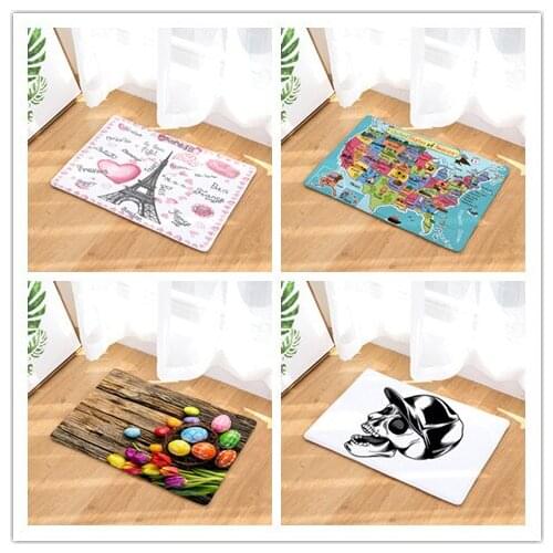 Nordic style Skull mat bedroom rug kitchen bathroom mat rectangular door mat