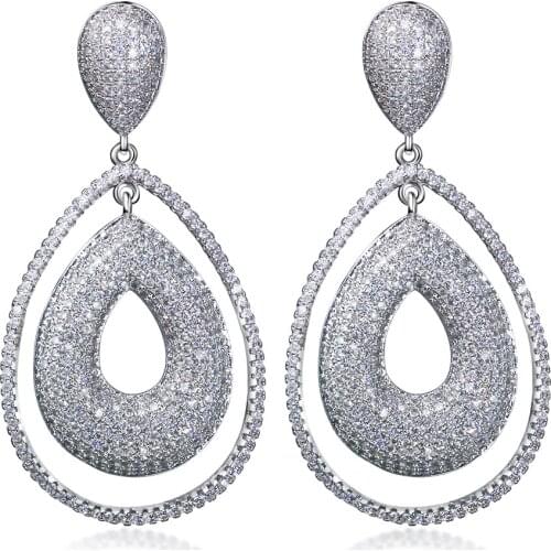 New Women earrings Lead Free Cubic Zirconia Big Earrings vintage jewelry Free Shipping