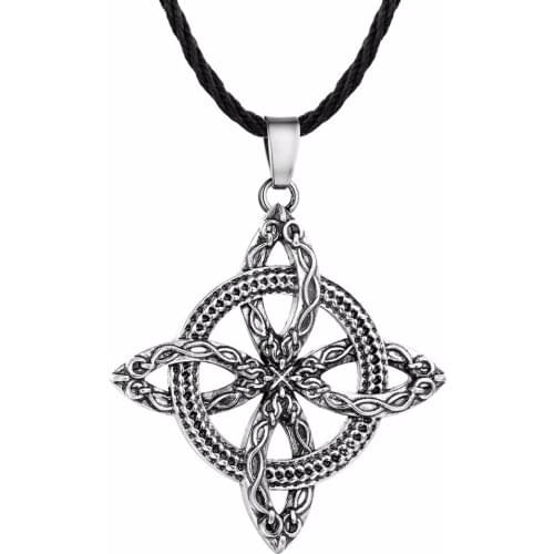 Nostalgia Irish Knot Artwork Black Rope Chain Necklace Gifts For Womens Accessoires Gioielli