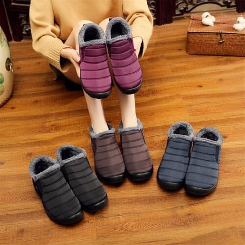 2021 New women Winter Shoes Solid Color Snow Boots Plush Inside Antiskid Bottom Keep Warm comfortable Ski Boots Size 35-46
