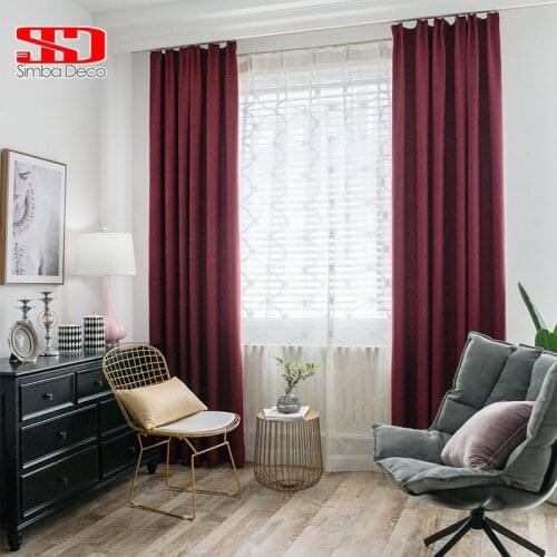 Solid Faux Linen Plain Curtains For Living Room Modern Style Navy Drapes Window Curtains for Bedroom Shading Window Treatments