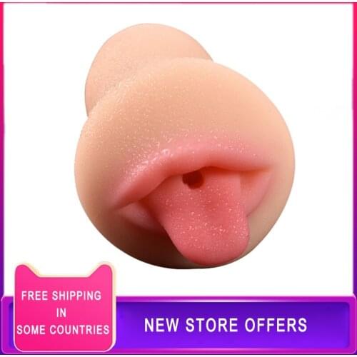 Sexy Lips Deep Mouthpiece Kiss Realistic Oral Sex Male Masturbation Cup Throat and Tongue Sex Goods Adult Erotic Sex Toy For Men