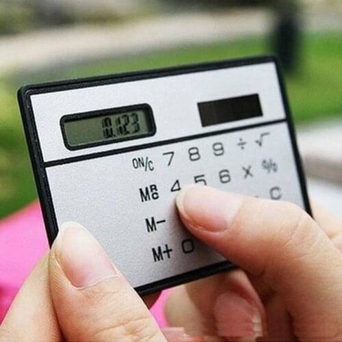 Portable Digit Calculator Ultra Slim Solar Powered Credit Card Cheap Durable Solar Power Pocket Calculator Small Travel Compact