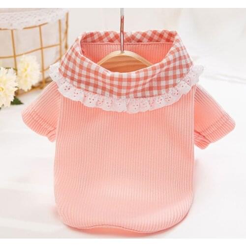 Shirt Pet Dog Clothes Cotton Shirts Clothing Dogs Super Small Costume Soft Cute Breathable Chihuahua Summer Pink Girl Mascotas