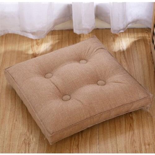 Removable Cotton Linen Seat Cushion Japanese Futon Office Car Sitting Mat Dining Chair Booster Mats All Season