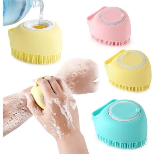 Bath Brush With Hook Soft Silicone Baby Showers Cleaning Mud Dirt Remover Massage Back Scrub Showers Bubble Non-toxic Brushes