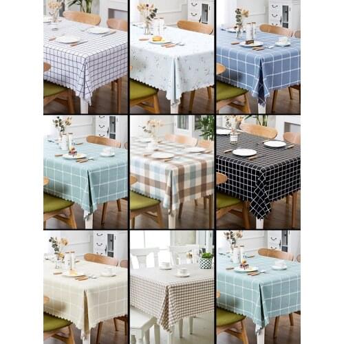 Popular Tablecloth Fabric Tablecloth Waterproof Oil-Proof Disposable PVC Nordic Dining Table Cushion Rectangular Home