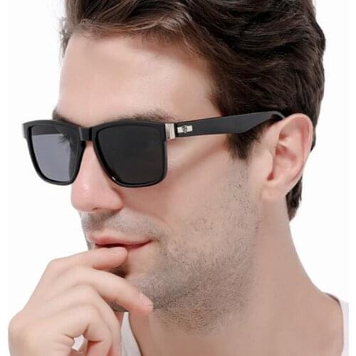 Male Square Polarized Sunglasses Vintage Black Shades Sports Style Mens Anti Glare Protection Glasses For Driving Colorful Frame