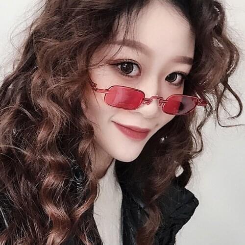 Steampunk Small Rectangle Sunglasses Women Luxury Designer Tiny Metal Frame Eyewear Summer Style Oculos De Sol Feminino Goggles