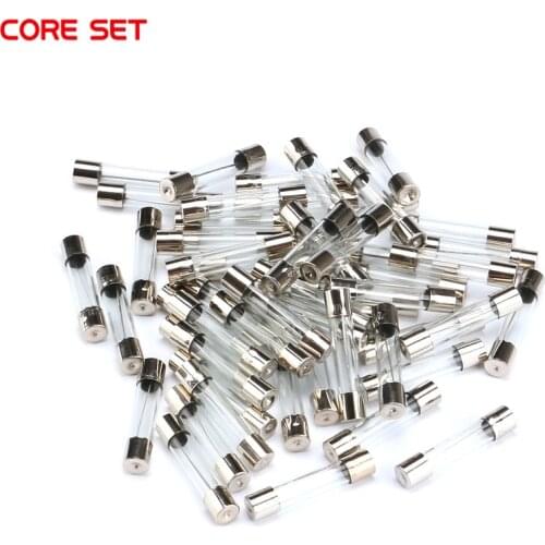 50Pcs/Set 5x20mm Quick Blow Glass Tube Fuse Assorted Kits 0.5A~15A Fast-blow Glass Fuses