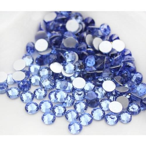 Light blue All Size Flat back Non Hot-fix Stone Glue on Nail Art Rhinestones,Boutique Clothing decoration