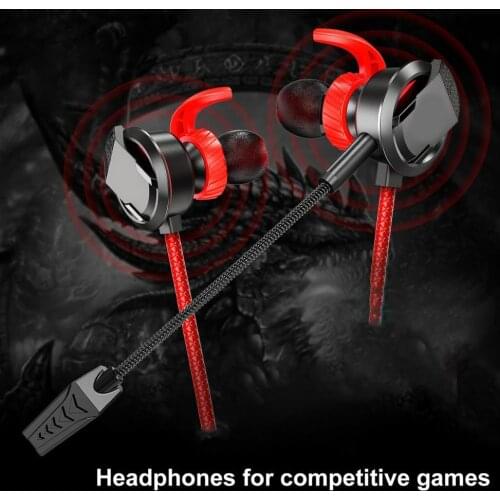 Universal Portable Dynamic Noise Reduction In-Ear Wired Call Earphones Gaming Computer Earpiece With Stereo Sound Mic