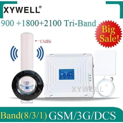 900/1800/2100mhz Tri-Band 4G Cellular amplifier 2g 3g 4g signal Repeater 900/1800/2100 GSM DCS 3G Mobile Network Signal Booster