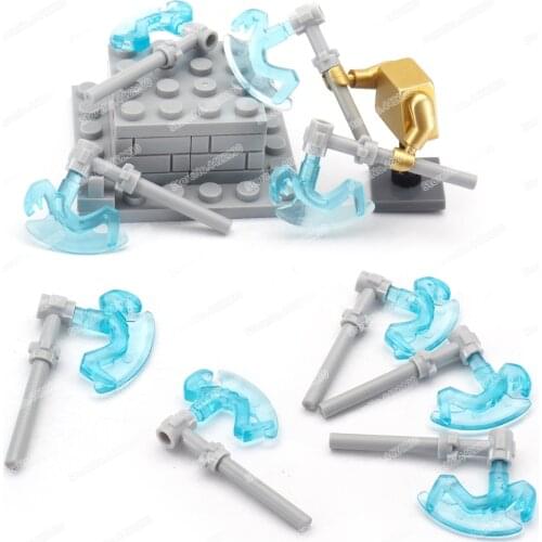 Warrior Element Axe Time Weapons Building Block Moc War Soldiers Figures Fighting Equipment Model Child Christmas Gifts Boy Toys