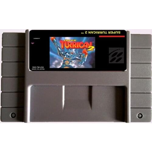 High Quality 16 Bit Super turrican 2 NTSC Big Gray Game Card For USA Version Game Player