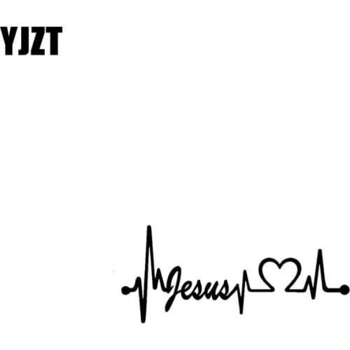 YJZT 12.7CM*5.5CM Jesus Vinyl Car Motorcycle Sticker Decals Black Silver C13-00092