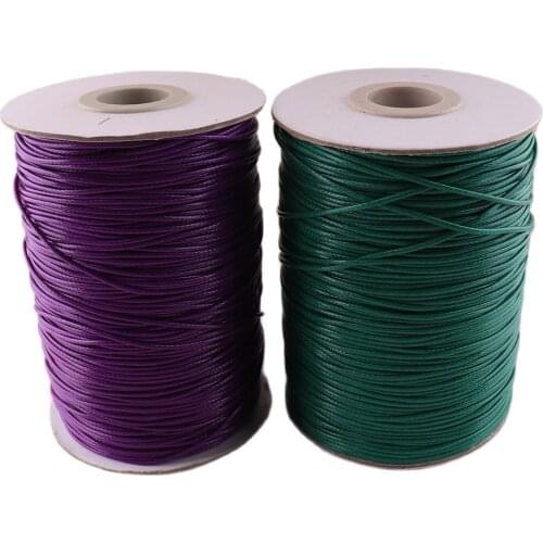 1mm waxed beading cord green/purple For Necklace Bracelet Fabric String Jewelry Making Tools Craft Handmade DIY Accessories