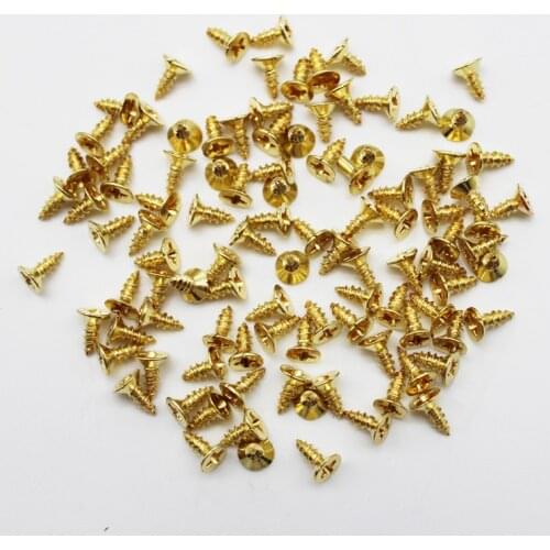 100pcs M2x5mm Brass Small Wood Screws Self tapping phillips round head