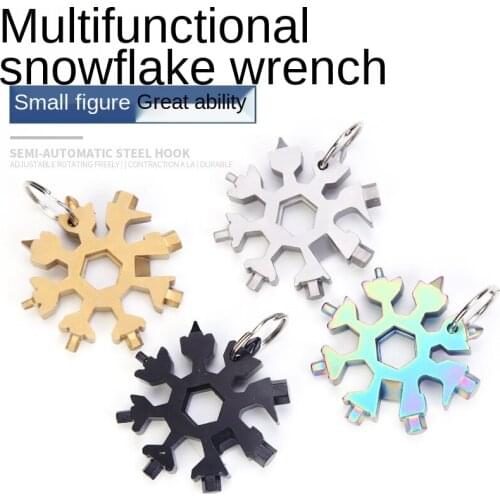 18 Functional Snowflake Wrench Tools Multi-function Snowflake Wrench Screwdriver Hexagonal High-carbon Steel Wrench Repair Tool