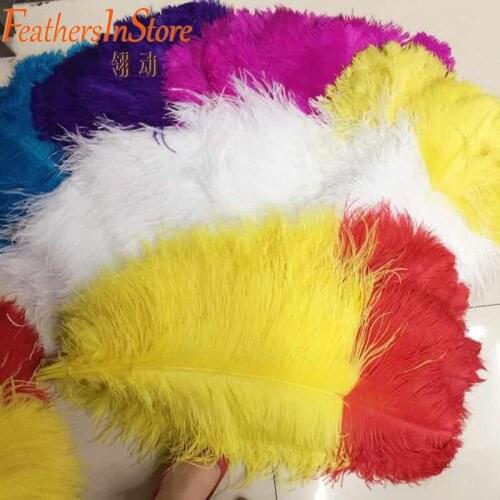 300pcs 55-60cm 22-24 inches big rod Ostrich Feathers 2 tone dyed mulit color assorted ostrich plumage wedding center peices