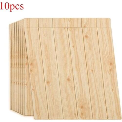3d Wood Grain Wall Sticker Diy Easy Peel And Stick Wood Wall Paneling Waterproof Pe Foam Wallpaper for Living Room Tv Wall