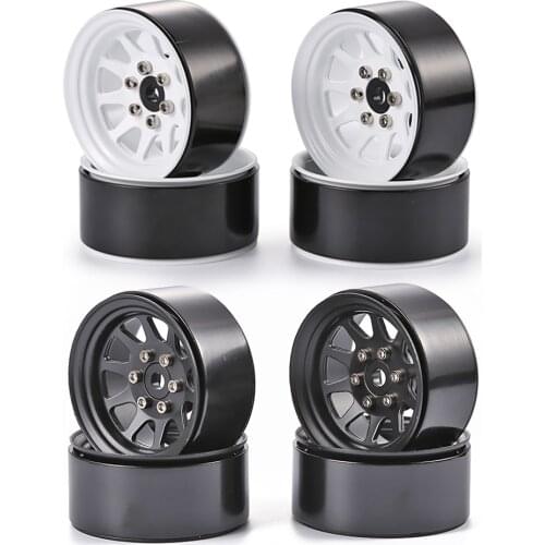 4pcs Metal Alloy 1.9 Beadlock Wheel Rims Wheel Hub for SCX10 AXI03007 90046 Traxxas RC Crawler Car Accessories Tools Decor