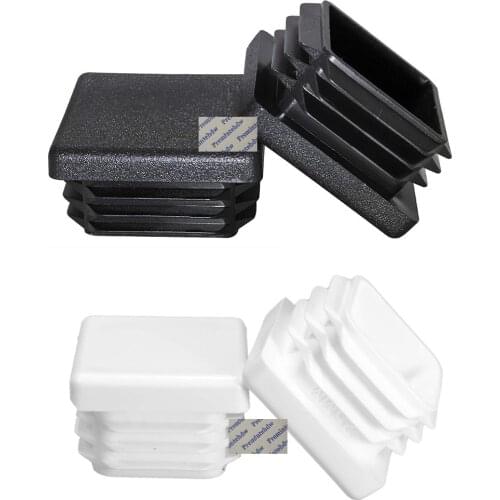 40Pcs/Lot White Black Plastic Square Steel Tubing Tube Insert Plug End Cap Cover Furniture Table Chair Feet Pad Glide