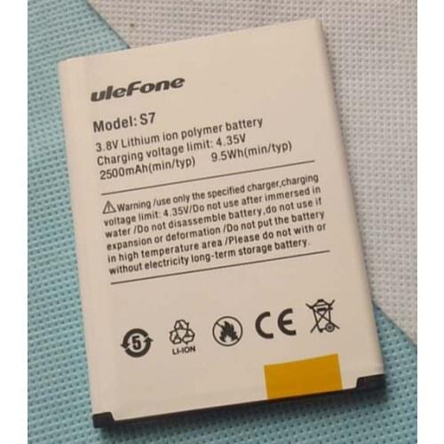 Original ulefone s7 phone battery 2500mah 3.8V for Ulefone S7 Smartphone 5.0 inch IPS HD Display Android 7.0-free shipping