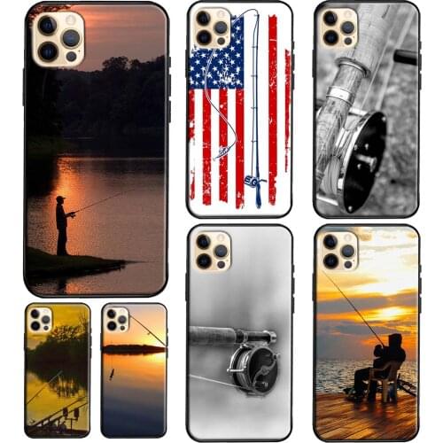 Fishing Rod Phone Case For iPhone 7 8 Plus SE 2020 XR X XS Max 12 Mini 11 Pro Max Soft Cover Coque