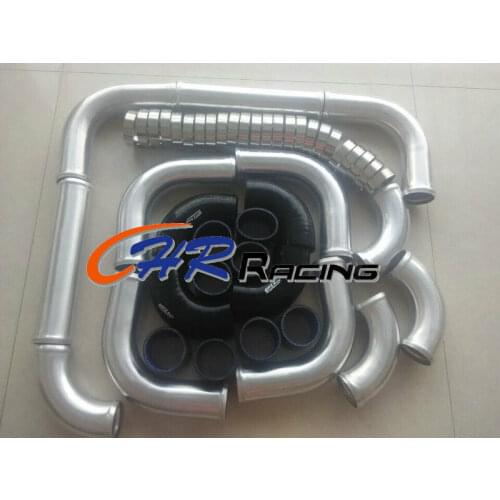 FOR Intercooler 2.25" 57mm aluminum universal Turbo Piping pipe +hose