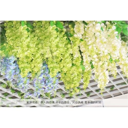 120CM Long Elegant Artificial Silk Flowers Wisteria Rattan For Wedding Centerpieces Decorations Bouquet Garland Home Ornament