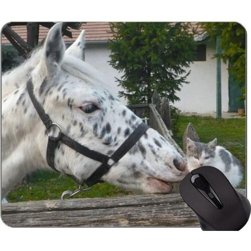 Gaming Mouse Pad Custom,Kitten pet animal cute cat horse Non-Slip Rubber Base Mousepad