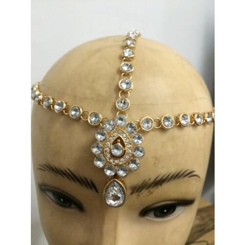 Beautiful matha patti hair style Handmade Kundan Stone Indian Head Piece