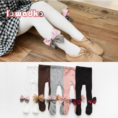 Lawadka 2021 New Spring Autumn Children Tights For Girls Cotton Bowknot Kids Pantyhose Fashion Soft Leggings 1-8Years Old