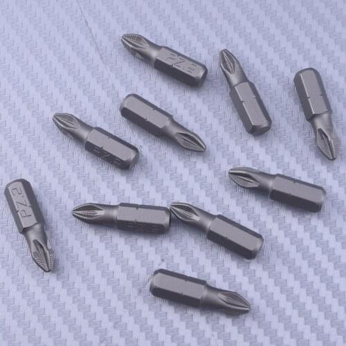 LETAOSK New 10Pcs PZ2 Head for Philips Screwdriver Magnetic Drill Bits S2 Anti Slip 25mm Long Driver Set