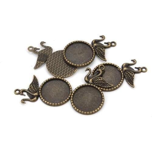 10pcs/lot (glass size 30*40mm) alloy Round Pendant Trays, Blank Pendant Bases,Bezel Pendant Settings for Glass or Stickers
