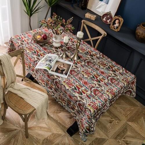 MGHEYUD Jacquard Tablecloths On The Table
