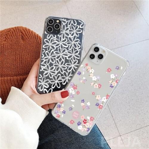 Cute Lace Flower Clear Phone Case For Huawei P40 P30 P20 Lite Mate 30 Pro 20 P smart Nova 5t For Honor 20 Pro 10 8X 9X Cover