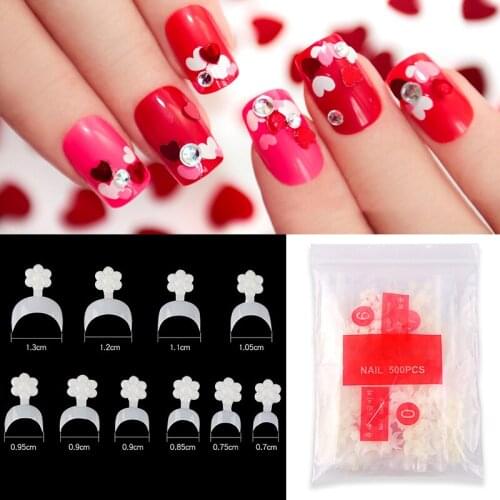 500Pcs 10 Different Sizes French Chip-Proof Manicure Kit French Nail Art Short Tips Acrylic UV Gel False nails DIY Manicure Tool