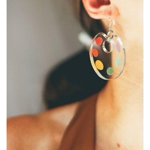 Creative design funny palette Acrylic earrings for women