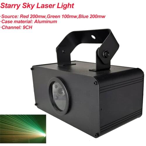 NEW Starry Sky Laser Light RGB 3 Color Laser Projector Stage Effect LIght DMX 512 DJ Disco Party Wedding Holiday Bar Lighting
