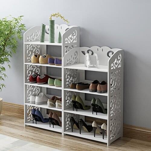 Hollow Living Room Shoe Rack Dust Rack Fashion Multi-layer Shoe Door White Variety storage cabinet home furniture