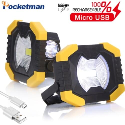 100W Portable Spotlight Work Light USB Rechargeable Flashlight Solar energy Light Built-in 2400mAh Battery For Hunting Camping